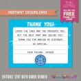Airplane Boarding Pass Invitation with FREE Thank You Card 