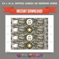 Army Party Printable Birthday Bottle Labels 