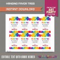 Art Party Hanging Favor Tag / Art Party Thank you Tag