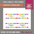 Art Party Tent Cards - Art Party Place Cards