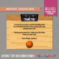 Basketball Ticket Invitation with FREE Thank you Card! 