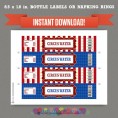 Circus / Carnival Party Printable Birthday Bottle Labels