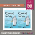 Cocktail Party Invitation with FREE Tent Cards