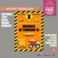 Construction Invitation with FREE Thank you Card (Design 3)