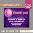 Disco Party Invitation with FREE Thank you Cards (Purple) 