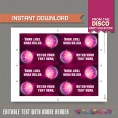 Disco Party Tent Cards / Disco Party Place Cards