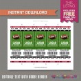 Football Ticket Invitation for TWINS with FREE Thank you Card