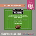 Football Ticket Invitation with FREE Thank you Card