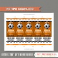 Girl Soccer Party Ticket Invitation with FREE Thank you Card! (Orange) 