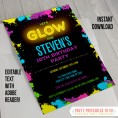 Neon Glow Party Invitations & Decorations for boys (Yellow) 