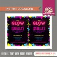 Neon Glow Party Invitation 