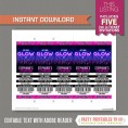 Neon Glow Party Ticket Invitations (Purple and Pink)