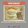 Pirate Map Birthday Party Printable Invitation with FREE Thank you Card
