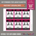 Race Car Party Pit Crew Pass printable Insert (Hot Pink) 