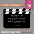 Red Carpet Party Ticket Invitation with FREE Thank you Card! 