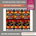 Rockstar Birthday Party VIP Pass Invitations - Front and Back