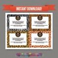 Safari Party Invitation with FREE Thank you Card