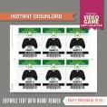 Video Game Party VIP Pass printable Insert (Green) 