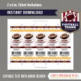 Washington Redskins Ticket Invitation - Editable PDF file