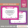 Little Chef Party Invitation with FREE Thank you Card  (Pink and Purple) 