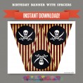Pirates Party Printable Birthday Banner with Spacers
