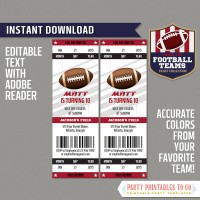 Los Angeles Chargers Ticket Birthday Editable Templates Instant Download